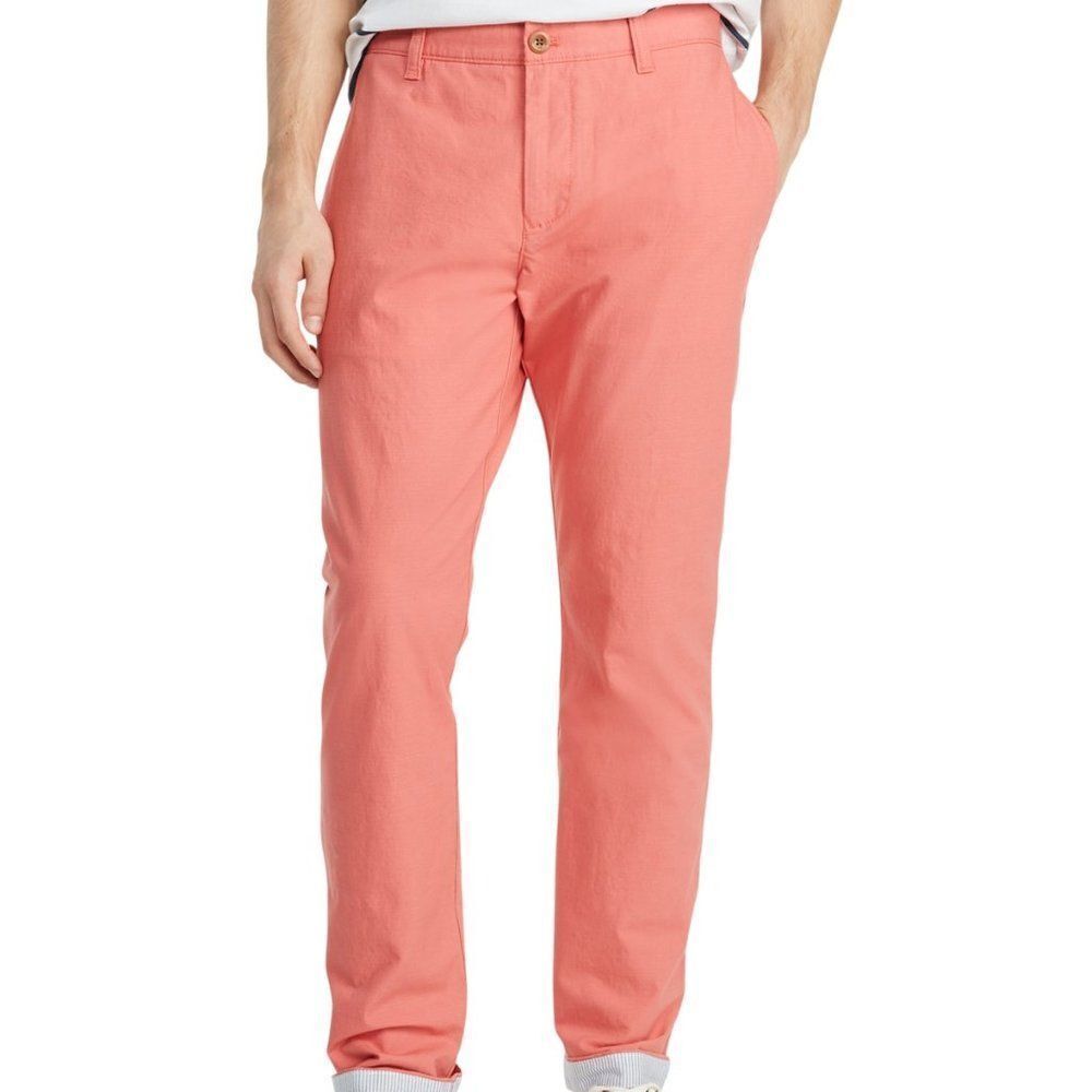 Tommy Hilfiger Men's Pink Coral Flex Chinos Pant Size 34X30